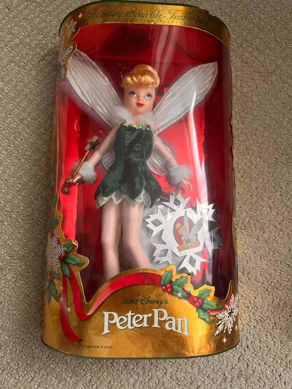 Walt Disney's Peter Pan Holiday Sparkle Tinkerbell Doll 1999
